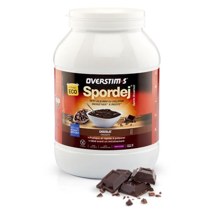 OVERSTIMS - Spordej - Petit-déjeuner énergétique et digeste - Chocolat - Pot 1,5 kg