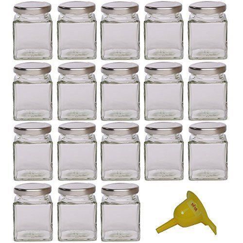 Viva Haushaltswaren Lot de 18petits pots de confiture, chutney et marmelade avec couvercle Argenté 106ml