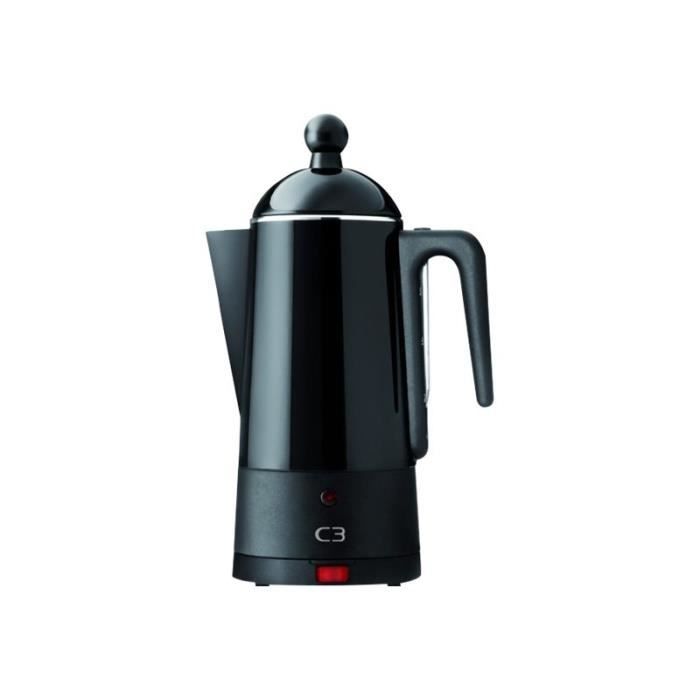 C3 Design Eco Cafetière électrique 6 tasses noir