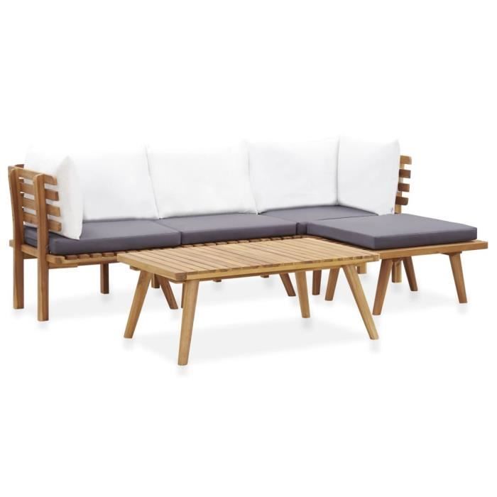 Salon de jardin 5 pcs - Meuble de jardin Salon Bas De Jardin Bois d'acacia massif Parfait #547620