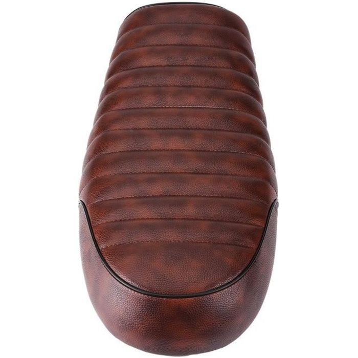 Sonew Selle de Moto Siège de Moto en Cuir PU Racer Selle Vintage Siège de Café Pour Honda CG125 GN CG CB400SS