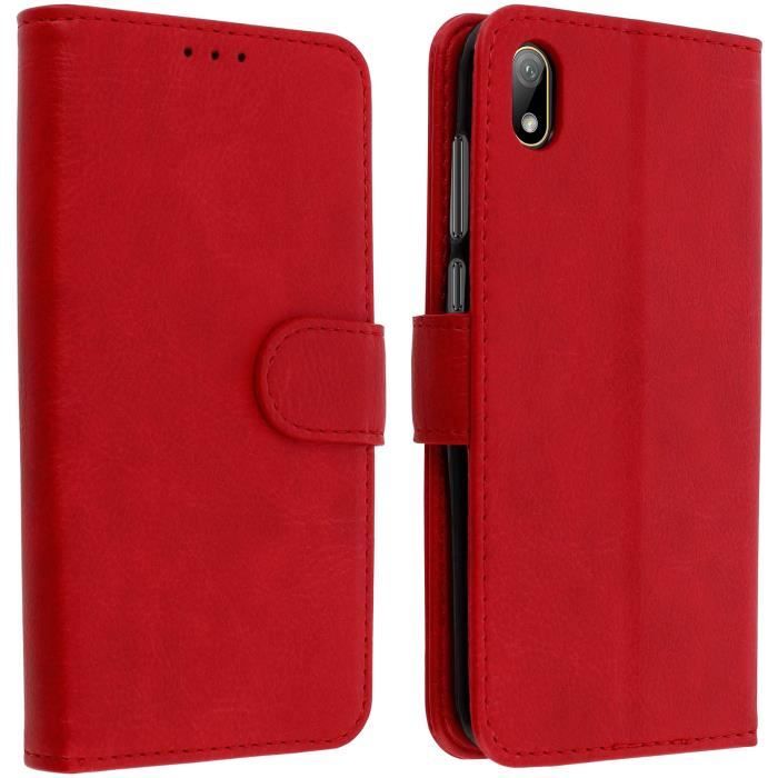 Housse Huawei Y5 2019 Étui Portefeuille Support Stand Rouge