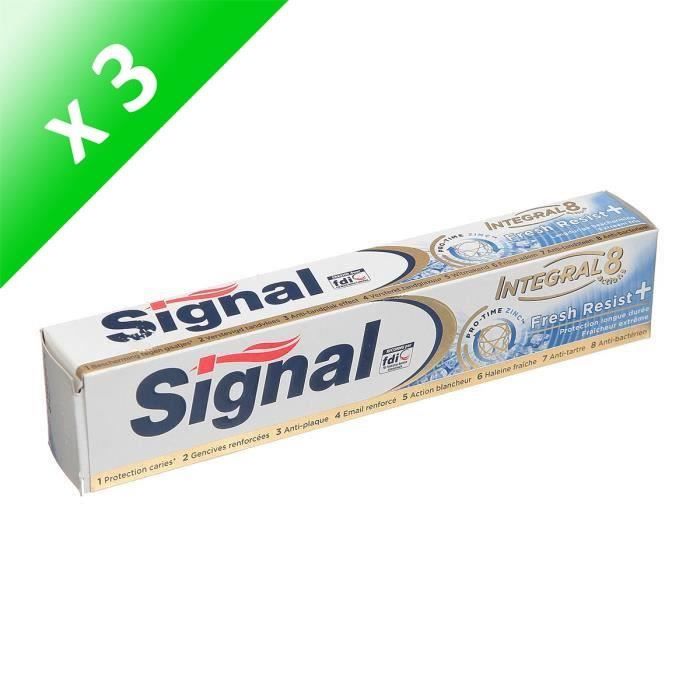 SIGNAL Lot de 3 dentifrices Intégral 8 Resist+ - 75 ml