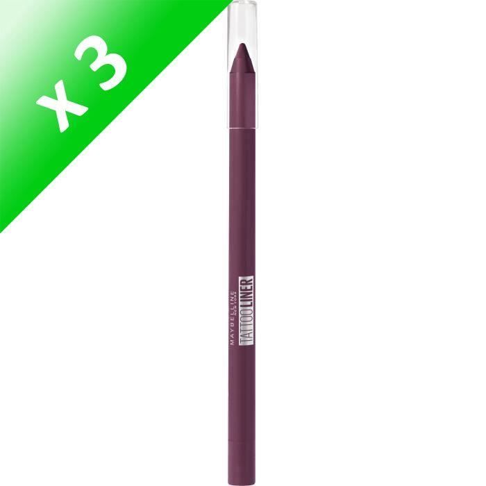 MAYBELLINE Eye-liner Crayon Gel New York Tattoo - 942 Rich Berry (Lot de 3)