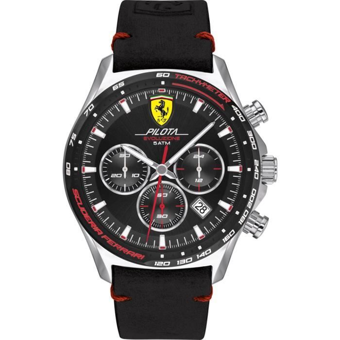 Ferrari-Montre Chronographe pour Homme à movement Quartz en Cuir - 0830710