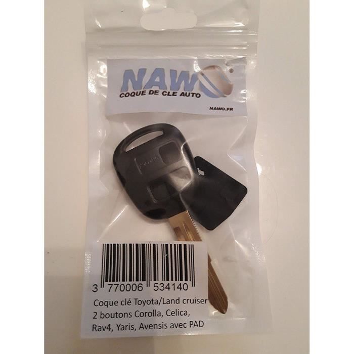 CLE-AUTO Coque clé générique compatible pour Toyota-Land Cruiser 2 Boutons Corolla, Celica, Rav4, Yaris Avensis 402