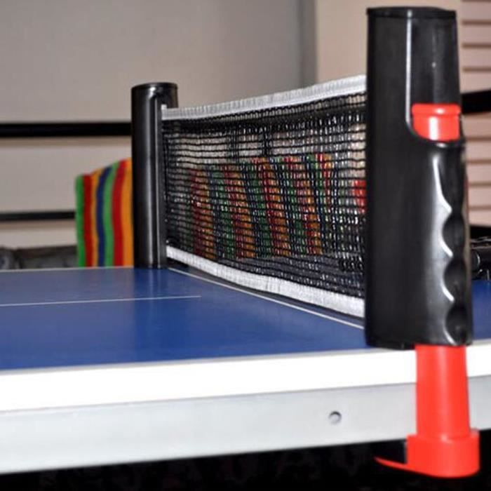 Filet de Ping Pong, Filet de Tennis de Table Rétractable pour Intérieur et Extérieur rouge noir