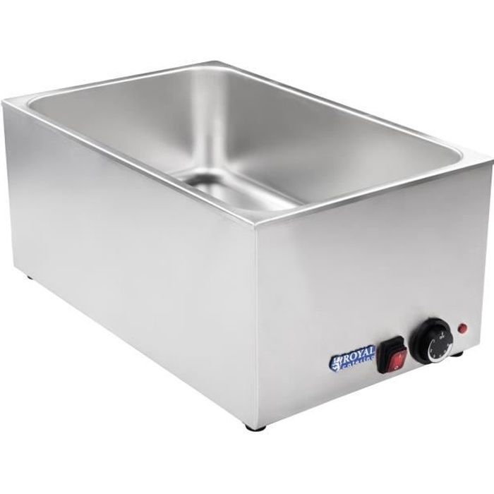 Bain Marie Rechaud Electrique Cuiseur Bainmarie Recipient 150 Mm Vitrine Verre 56 x 33,5 x 24,5 cm Royal Catering RCBM-1/1-150