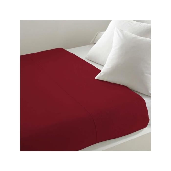 Drap plat uni 240x290 cm ATMO rouge