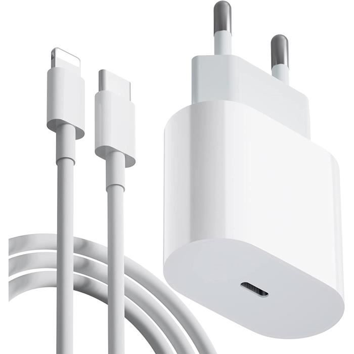 Chargeur Rapide iPhone 20W avec Cable 1M,USB C Rapide Chargeurs Pr Rapide PD 3.0 Secteur Type C Adaptateur Chargeur USB C Compa59