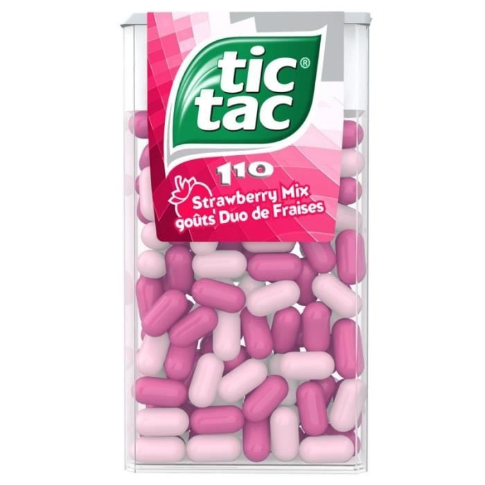 TIC TAC - Bonbon Duo De Fraises 54G - Lot De 4