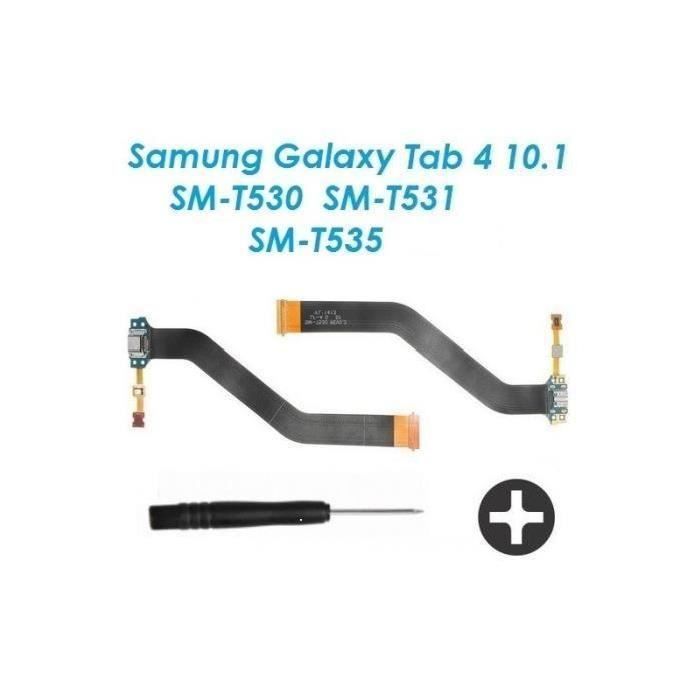 Nappe connecteur charge Micro USB Samsung Galaxy Tab 4 10.1 SM-T530 + tournevis ©TOPALLI