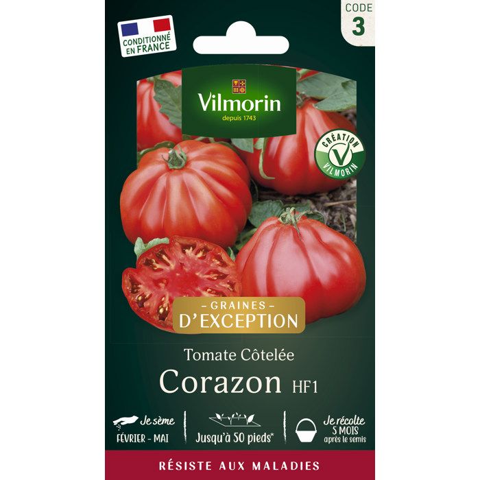 VILMORIN Tomate Cœur de Bœuf Corazon HF1 Sachet de graines - Exclusivité