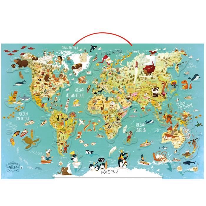 Vilac - 2720 - Carte du Monde Fantastique Magnétique