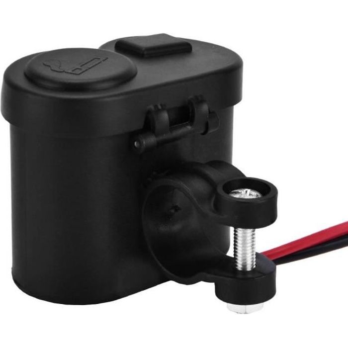 VINGVO Chargeur de téléphone de moto Chargeur USB de prise allume-cigare étanche pour moto 12-24V pour téléphone
