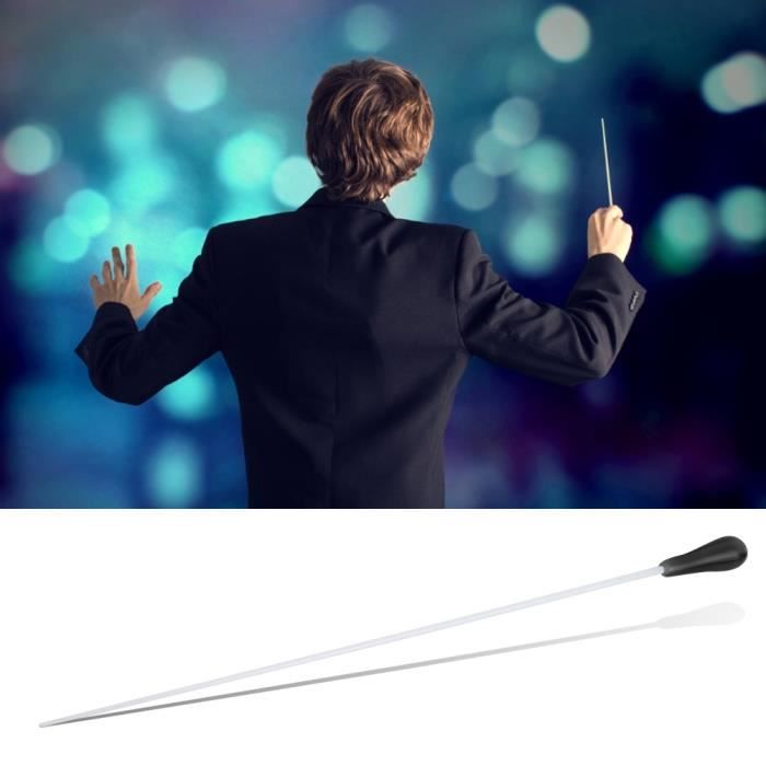 Bâton de direction de concert de bâton de chef d'orchestre professionnel de bâton de musique avec poignée (noir) -ZAT