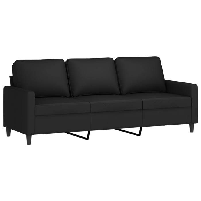 UNE Canapé à 3 places avec repose-pieds Noir 180 cm Velours AB3153638 Nouveau produit