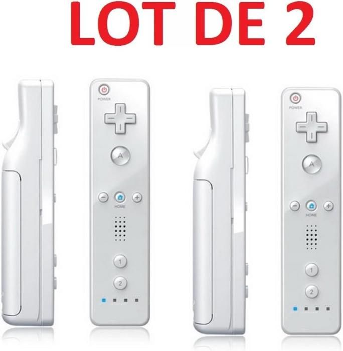 2 X Télécommande Wiimote pour Nintendo Wii et Wii U - Blanc