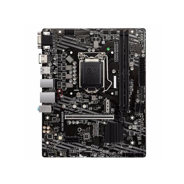 Carte mère MSI H410M BOMBER Intel H410 LGA 1200 2xDDR4 SDRAM 64 Go Micro ATX - Msi