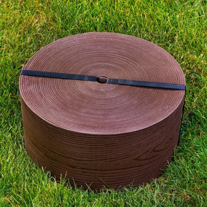 Bordure Jardin Flexible 20m - 40 Piquets - Imitation Bois - Résistante UV