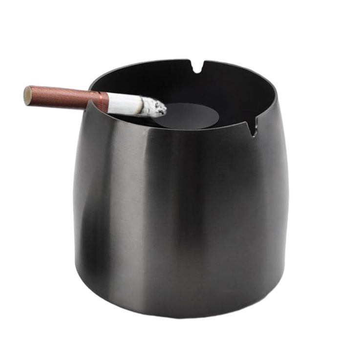 Grand cendrier avec cache-cigarette, cendrier coupe-vent sans fume et sans  got en acier inoxydable, adapt  la table de bureau - Cdiscount Au  quotidien
