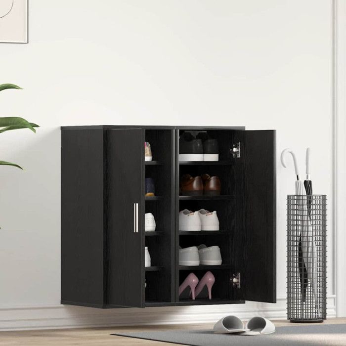 Armoire à chaussures - 2 pcs - Chêne noir - 32x35x70 cm - 5 étagères