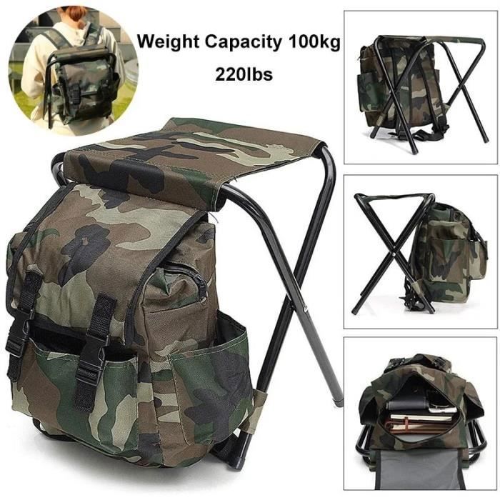 Chaise pliante pour sac à dos de camping tabouret avec glacière sac de pique-nique isolé siège de randonnée CHAISE DE CAMPING