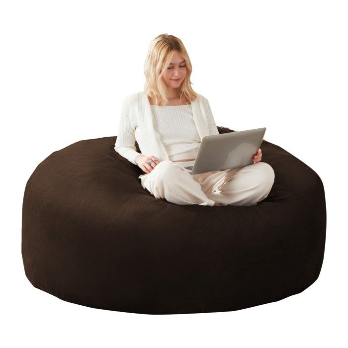 Pouf Poire Marron Pouf 90 - Fauteuil poire & canapé adulte confortable - Idéal chambre & balcon - Lecture douceur