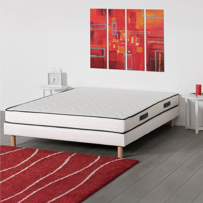 Lit Complet En Kit Massif - Bois - Taille Matelas 130x190 Cm - Occasion