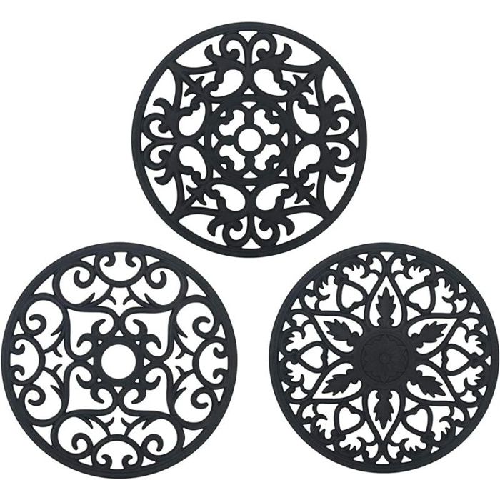 Dessous de plat silicone - AIMOONSA - 3 pcs - Antidérapant - Résistant 250°C - 20x20 cm