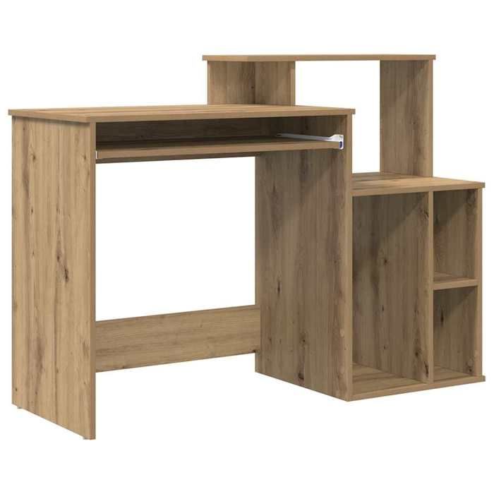 @FRENCH Bureau - Espace rangement optimalTable Informatique pour étudiants avec Rangement chêne artisanal 120.5x44x88.5cm 7453183