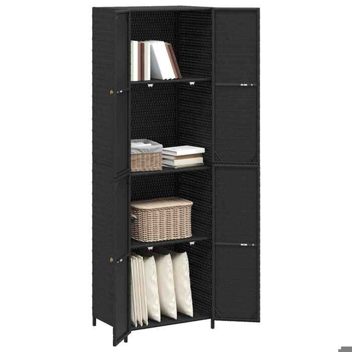 ShieldPro®Colonne DExtérieur CLOUD Noir Armoire de rangement de jardin - FAFA-TOP - Meuble de jardin - Noir 59x40x180 cm Résine tr