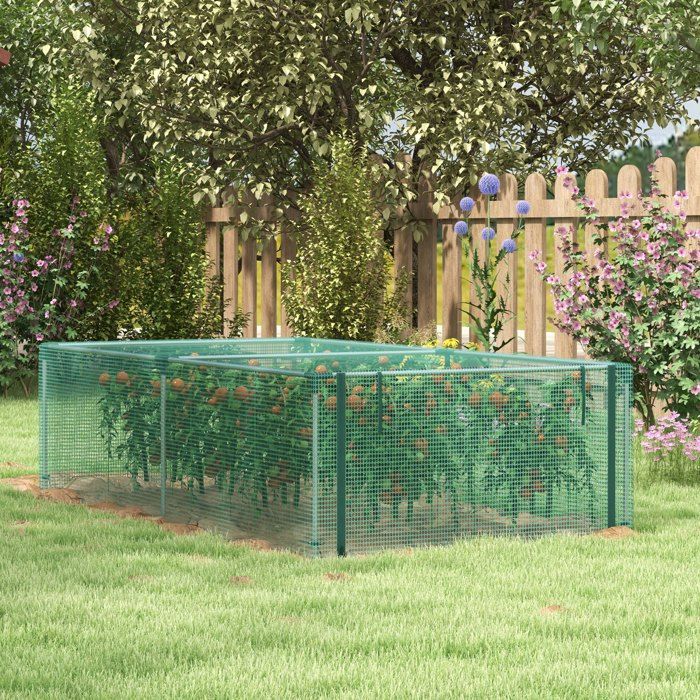 Serre de jardin - AKOZON - 9143 - 125x248x62 5 cm - Porte enroulable zippée - Cadre acier & filet HDPE