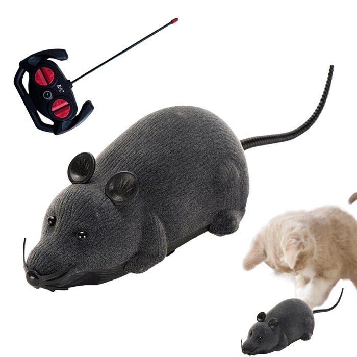 Rats Télécommandé Sans Fil pour Chat Souris RC Fausse Simulation Jouet Animal Compagnie dupcheliry