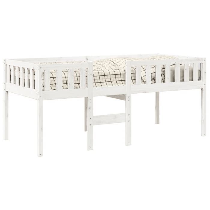 Structure de lit 90x190cm VIDAXL CHIC Lit pour Enfants sans matelas blanc bois de pin massif L6811