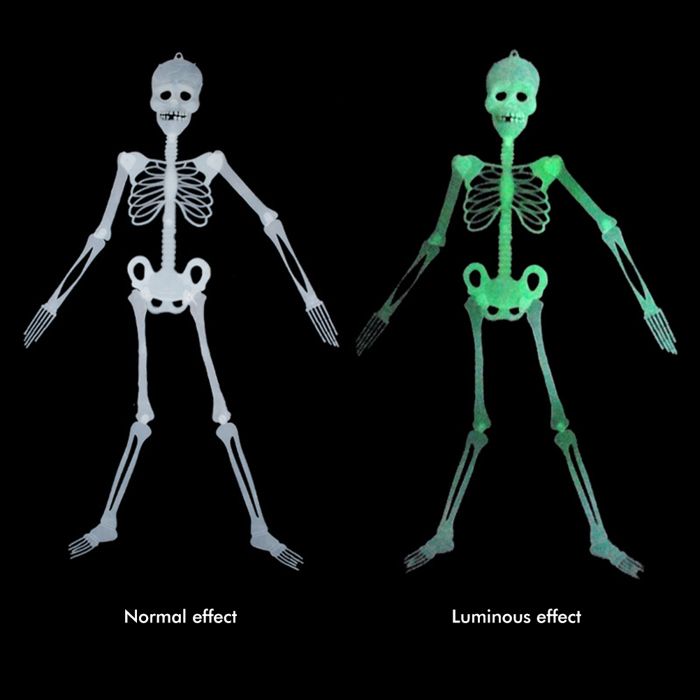 ARAMOX Squelette dHalloween lumineux Décor de squelette dHalloween luminaire suspendre Veilleuse squelette de 90 cm de haut