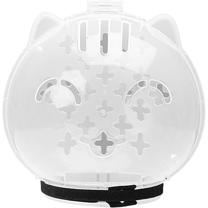 Casque à Bulles Respirant pour Chat - avec Capuche en Plastique - Muselière Respirante-Anti-Morsure-pour Le toilettage -Transparent