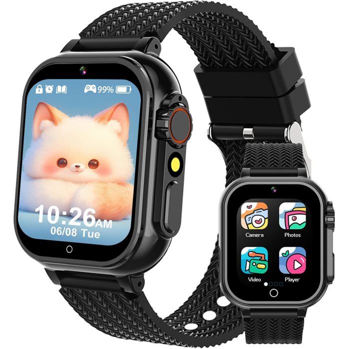 Smartwatch Enfant - Montre Connectée Enfant Garçon & Fille 4-12 Ans Avec 36 Jeux 100+ Cartes Éducatives Podomètre Mp3 - Smartwa