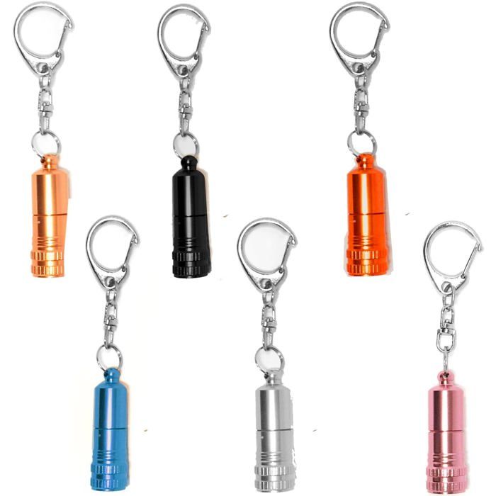 Feu Mini lampe de poche porte-clés 6 PCS mini lampes en aluminium mini torche LED lumineuse lampe de poche de poche EDC mini