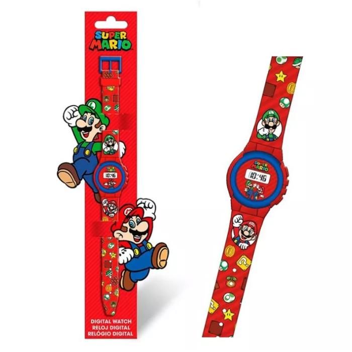 Montre numérique - SUPER MARIO - Modèle enfant - Motifs colorés - Affichage digital clair - Multicolore