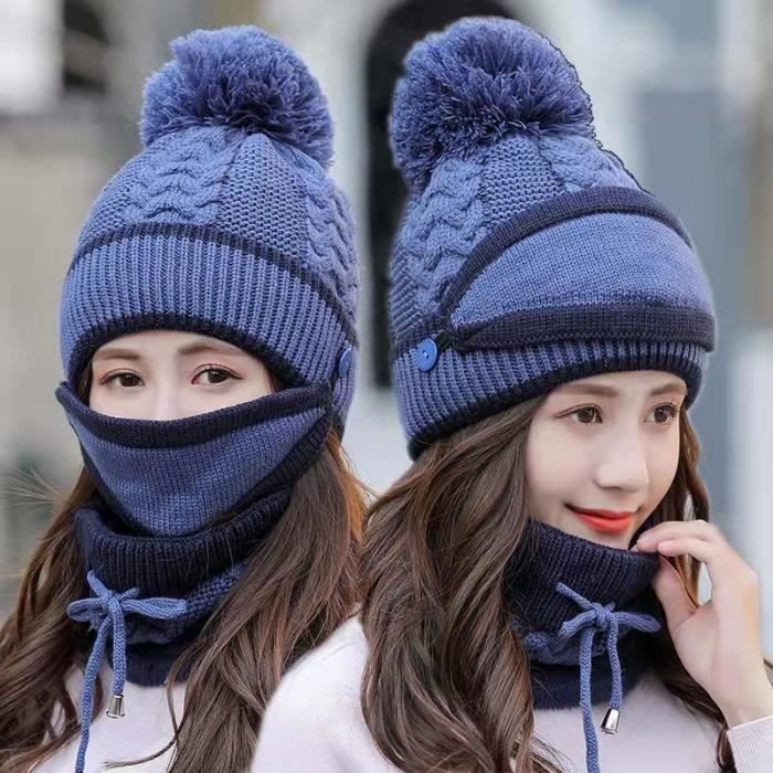 Tagvo Ensemble Bonnet Et écharpe D'hiver Avec Doublure Intérieure En