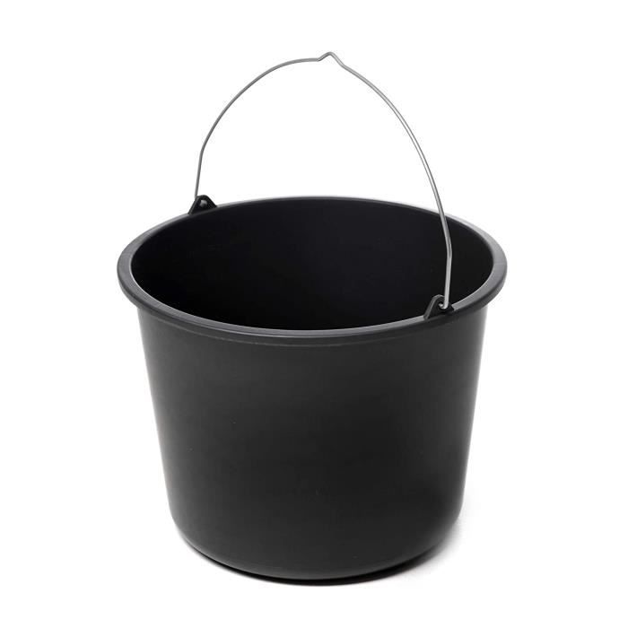 ViD Lot De 10 Seaux à Mortier/béton 5 Litres - Diamètre 24 X 19 Cm, Pour Mélange Plâtre, Peinture, Chantier