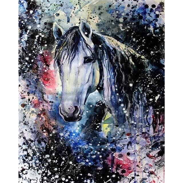 Kit Peinture Par Numéros Cheval Avec Cadre Bois 20x30 Cm - Peinture Acrylique, Pinceaux, Activité Relaxante Pour Adulte - 8