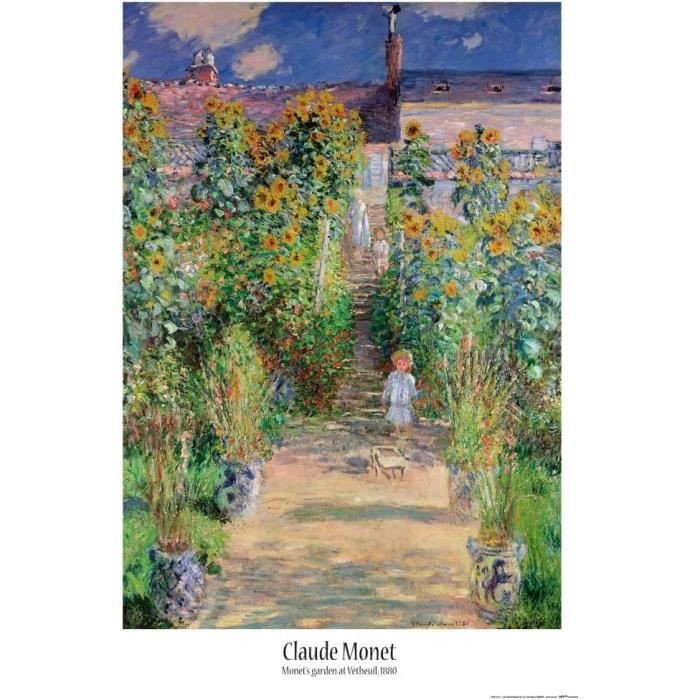 Claude Monet Poster Le Jardin De Monet À Vétheuil, 1881 Affiche Murale ...
