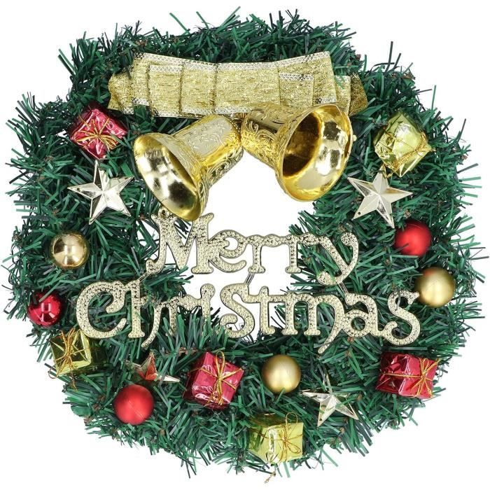 Couronnes De Noël De 12 Pouces Pour Porte D'Entrée Guirlande De Joyeux Noël Couronnes De Noël D