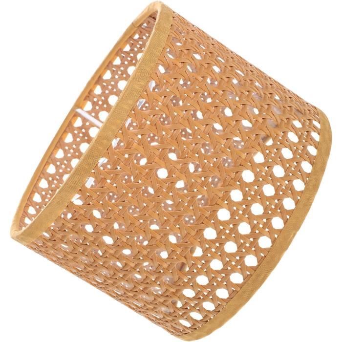 Lustre De Mode Lampe Suspendue En Rotin Tissé Luminaire Suspendu, Abat-Jour En Cage Travaillé à