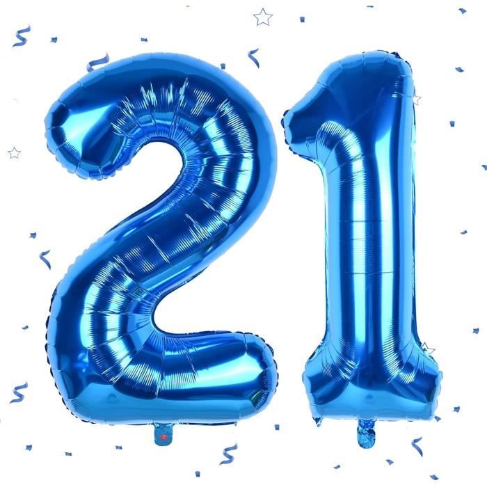 Ballon Chiffre Géant 0 Bleu – 70 Cm – Pour Anniversaire, Mariage – Gonflage à L'air Ou à L'hélium