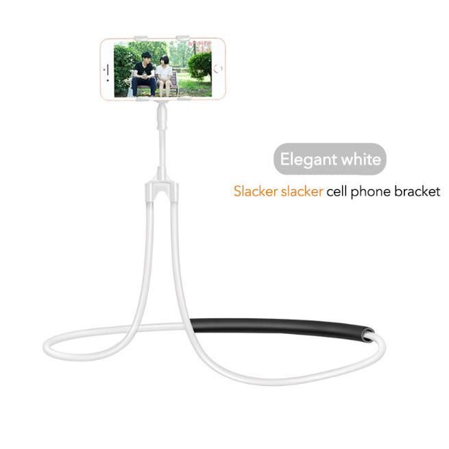Support Téléphone Flexible à Clip – Long Bras Réglable – Pour Voiture, Lit, Bureau – Blanc