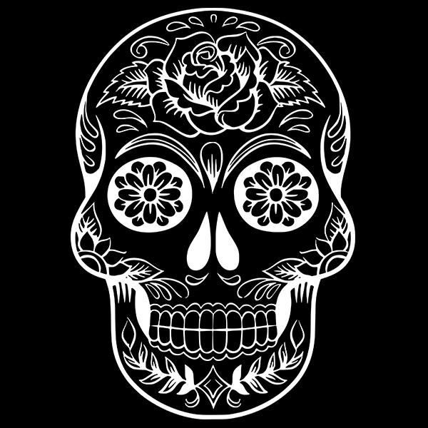 Sticker Tete De Mort Mexicaine 80x55 Cm Blanc Tdm007 Cdiscount Maison