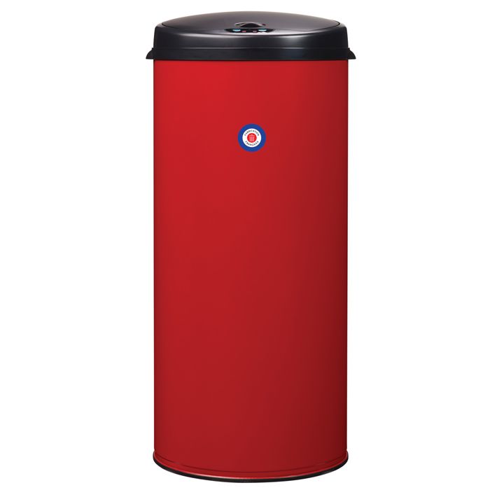 Poubelle &agrave; ouverture automatique 45L en M&eacute;tal Rouge clair